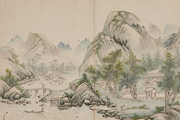 이인문, 우후산장 제12폭_ 고송유수첩, 18세기, 지본채색